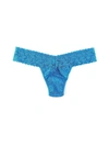 HANKY PANKY SIGNATURE LACE LOW RISE THONG KINGFISHER BLUE