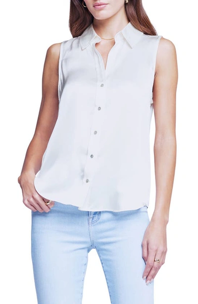 L'agence Emmy Sleeveless Silk Blouse In Ivory