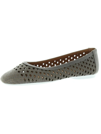Gentle Souls By Kenneth Cole Eugene Travel Ballet Woven Womens Leather Slip On Ballet Flats In Grey