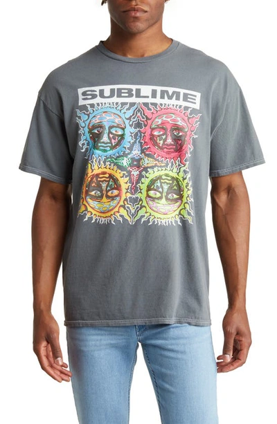 Merch Traffic Sublime Drop Shoulder Graphic T-shirt In Grey Pigment Wash