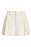 Cinq À Sept Corinna Crochet Lace Shorts In Light Plaster