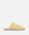 Bottega Veneta Nappa Leather Intreccio Woven Espadrilles In Yellow