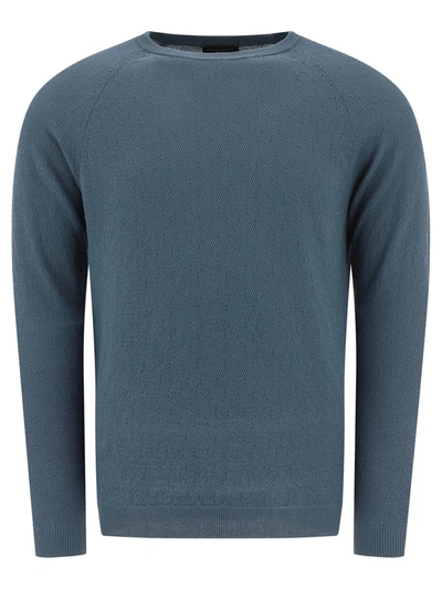 Roberto Collina Bouclé Sweater In Blue