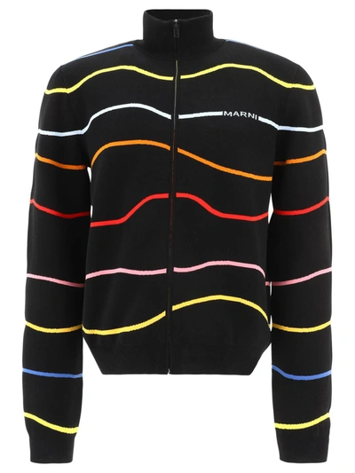 Marni Cardigan With Zip In Multicolour