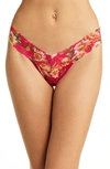 Hanky Panky Low-rise Printed Lace Thong In La Vida Lo