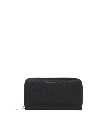 Orciani Continental Wallet With Zip In Black