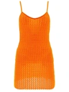 Erl Crochet Dress In Orange