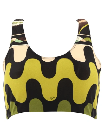 Emilio Pucci Printed Sleeveless Cropped Top In Multicolour