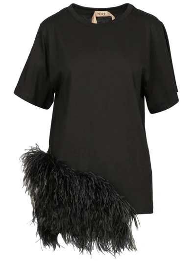 N°21 Feather T-shirt In Neutrals