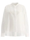 Jil Sander White Shirt With Sheer Petticoat Layer And Mandarin Collar In White