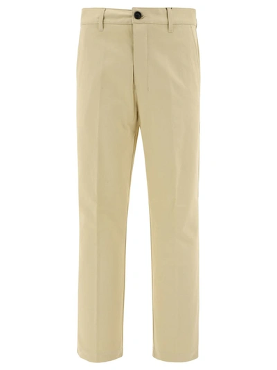 Ami Alexandre Mattiussi Straight Leg Trousers In Beige