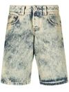 Vaquera Logo-patch Knee-length Denim Shorts In Light Denim
