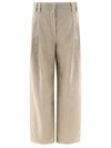 Brunello Cucinelli Wide-leg Trousers In Beige