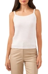 Halogen Textured Scallop Trim Sweater Tank In Bright White