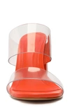 Schutz Victorie Dual-band Slide Sandals In Transparente/ Bright Orange