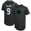 MAJESTIC MAJESTIC THREADS BRYCE YOUNG BLACK CAROLINA PANTHERS PLAYER NAME & NUMBER TRI-BLEND SLIM FIT HOODIE 