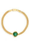 Alighieri The Emerald Of Adventure Gold-plated Bracelet In 24 Gold/ Green