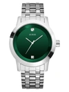 Guess Factory Silver-tone And Green Analog Watch