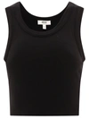 Agolde Ribbed-knit Sleeveless Top In Black