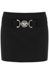 Versace Belted Grain De Poudre Wool Mini Skirt