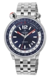 Gevril Wallabout Swiss Automatic Bracelet Watch, 44mm In Silver