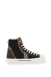 BURBERRY BURBERRY COTTON &AMP; NEOPRENE HIGH-TOP trainers