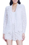 L'agence Clementine Womens Lace Long Leeves One-button Blazer In White