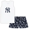 Concepts Sport Women's  White, Navy New York Yankees Plus Size Tank Top And Shorts Sleep Set In White