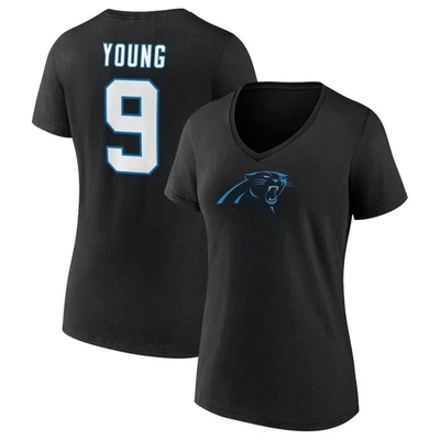 Fanatics Bryce Young Black Carolina Panthers Plus Size Fair Catch Name & Number V-neck T-shirt