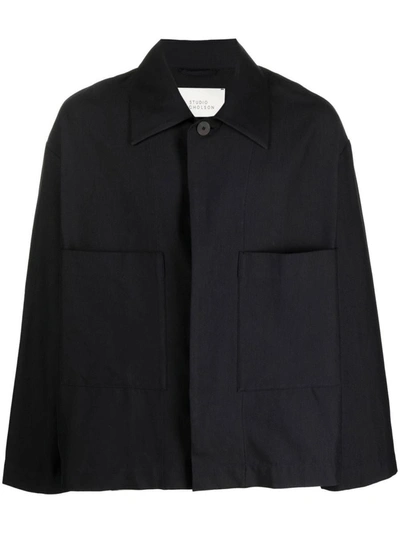 Studio Nicholson Relaxed-fit Cotton Shirt Jacket In Blue