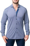 Maceoo Einstein Yoli Blue Stretch Button-up Shirt In Blue