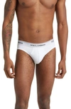 Dolce & Gabbana 2-pack Logo Waist Midi Briefs In Opt.white