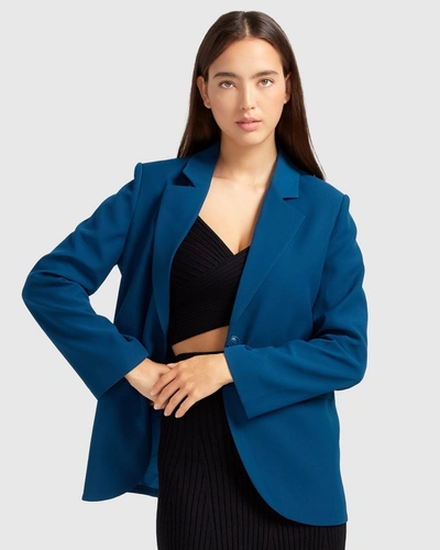 Belle & Bloom Unchained Heart Blazer In Blue