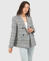 BELLE & BLOOM PICCADILLY WOOL BLEND PLAID BLAZER