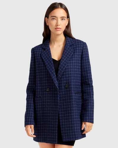 Belle & Bloom Cambridge Oversized Wool Blazer In Blue