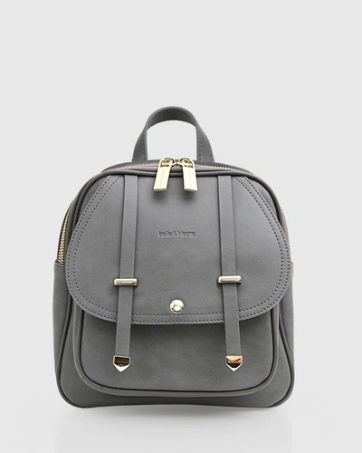 Belle & Bloom Camila Leather Backpack In Grey