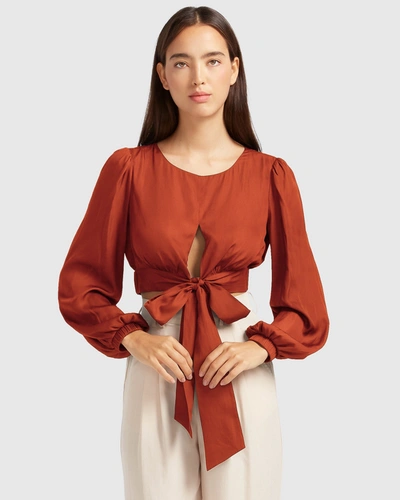 Belle & Bloom No Way Home Cropped Top In Red