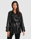 Belle & Bloom Bff Belted Leather Jacket In Black