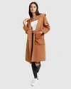 Belle & Bloom Walk This Way Wool Blend Oversized Coat In Brown