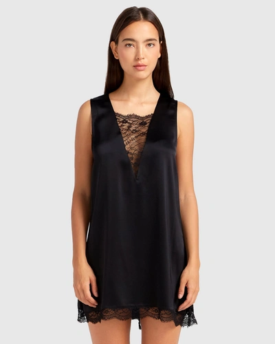 Belle & Bloom After Party Lace Mini Dress In Black