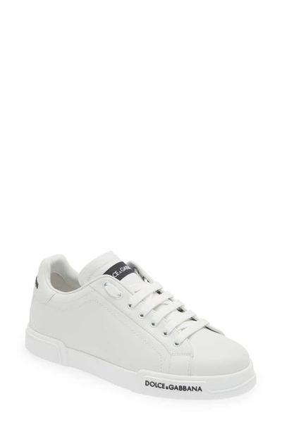 Dolce & Gabbana Portofino Logo Detail Trainer In White