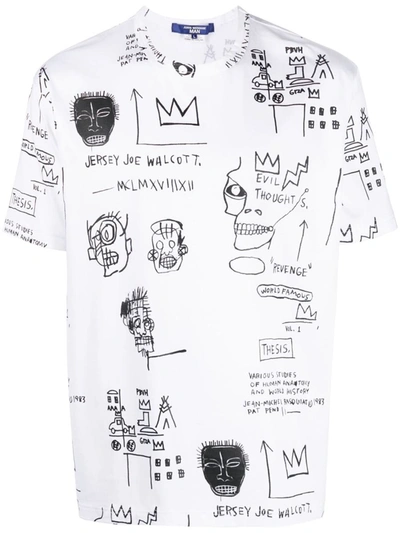 Junya Watanabe Basquiat T-shirt In White/black