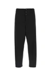 Saint Laurent Midnight Blue Crepe Satin Pant In Black