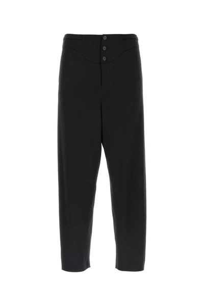 Saint Laurent Silk Satin Trouser For Men In Black