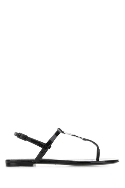 Saint Laurent Cassandra Open-toe Sandals In Black