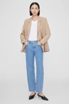 Anine Bing Hugh Logo Patch Wide-leg Jeans In Blue