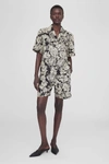 Anine Bing Hamilton Shirt In Black Floral Print In Black