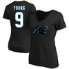 Fanatics Bryce Young Black Carolina Panthers Plus Size Fair Catch Name & Number V-neck T-shirt In Black