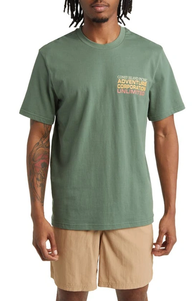 Coney Island Picnic Lost Mind Organic Cotton Graphic T-shirt In Basil