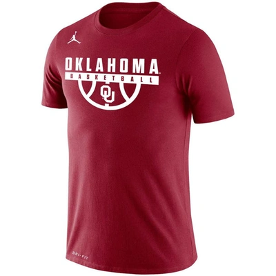 Jordan Brand Crimson Oklahoma Sooners Basketball Drop Legend Performance T-shirt